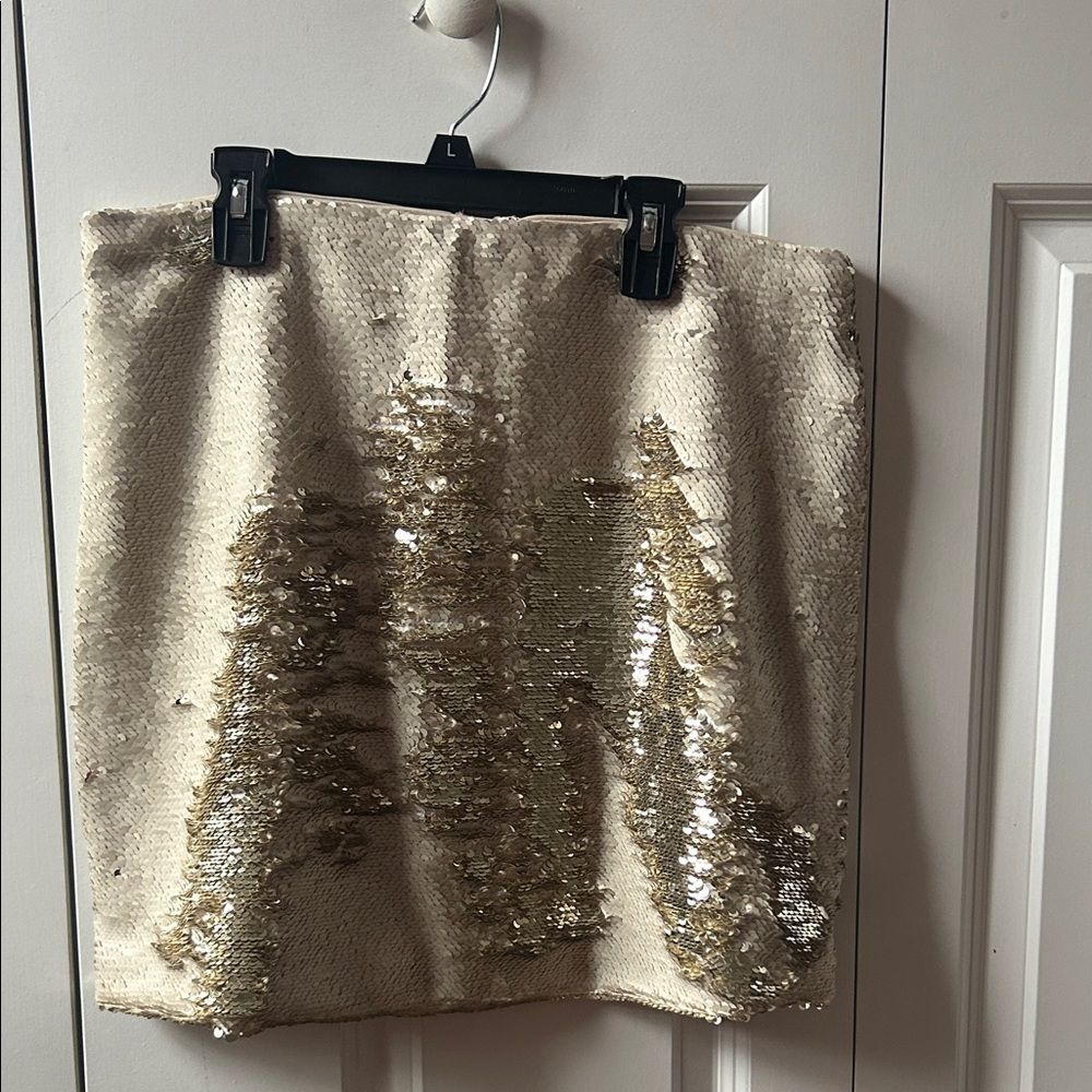 Hummingbird Gold Sequin Mini Skirt